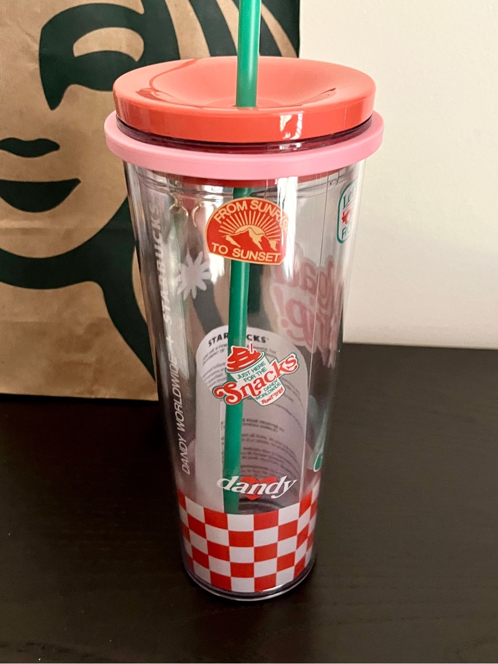 NWT Starbucks + Dandy Summer Road Trip Cold Cup Tumbler w/Charms 24 Oz Colorful - Picture 5 of 7